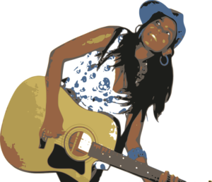 woman playing guitar